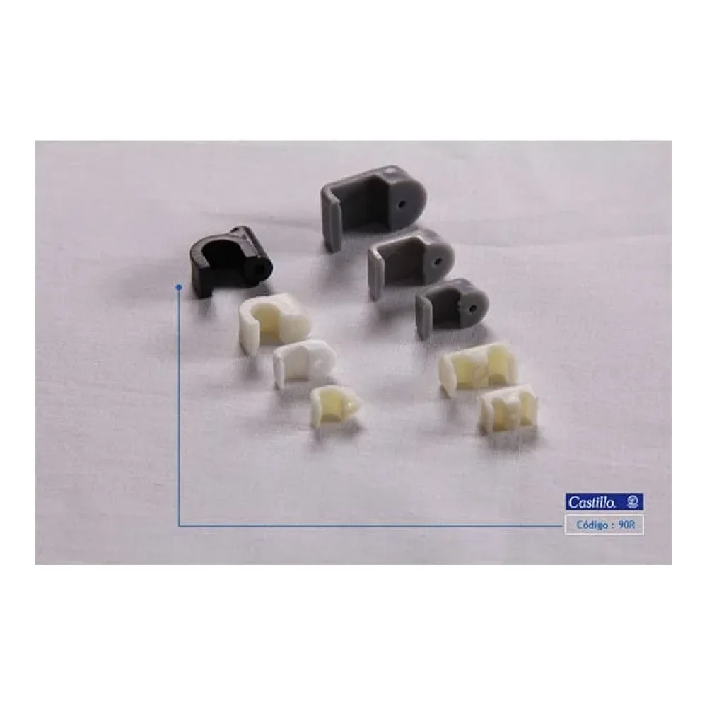 Abrazadera para Fijar Cable Coaxial 8MM Blanco Castillo