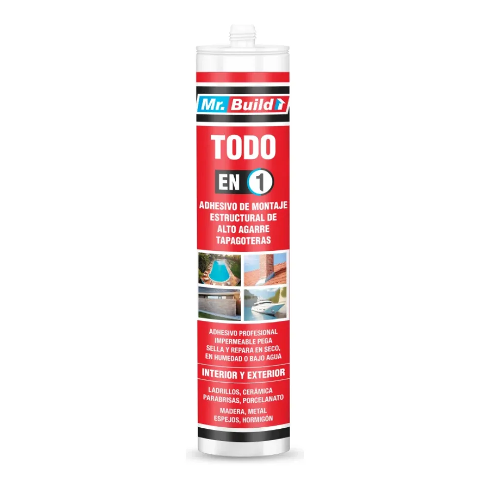 Adhesivo Estructural y Tapagoteras Gris 280 Ml Mr. Build