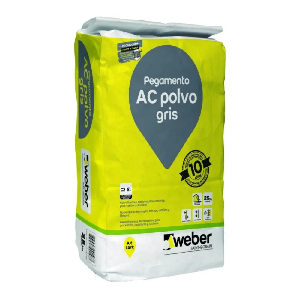 Adhesivo Weber Polvo Ac Gris 25 Kg Solcrom