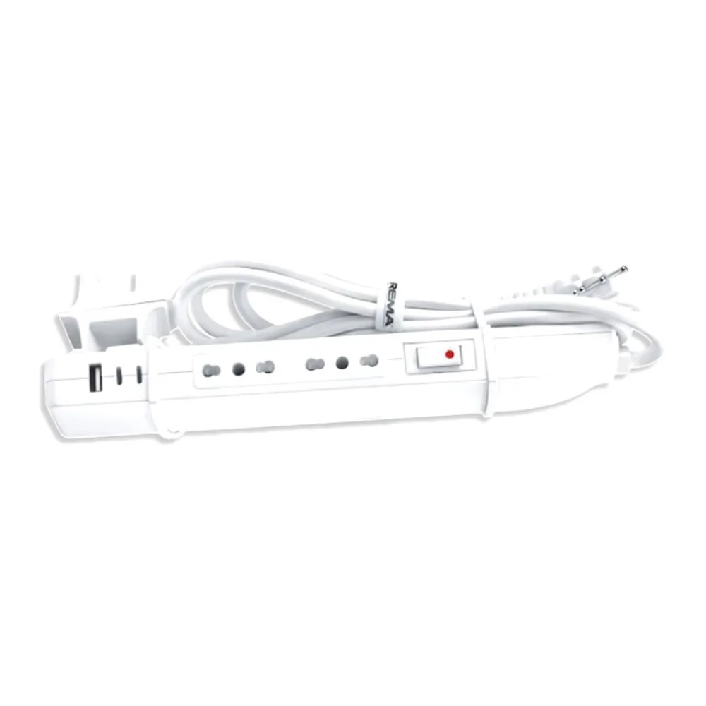 Alargador Multiple Delgado 2X10/16 + 2XUSB C + 1XUSB a Blanco Rittig