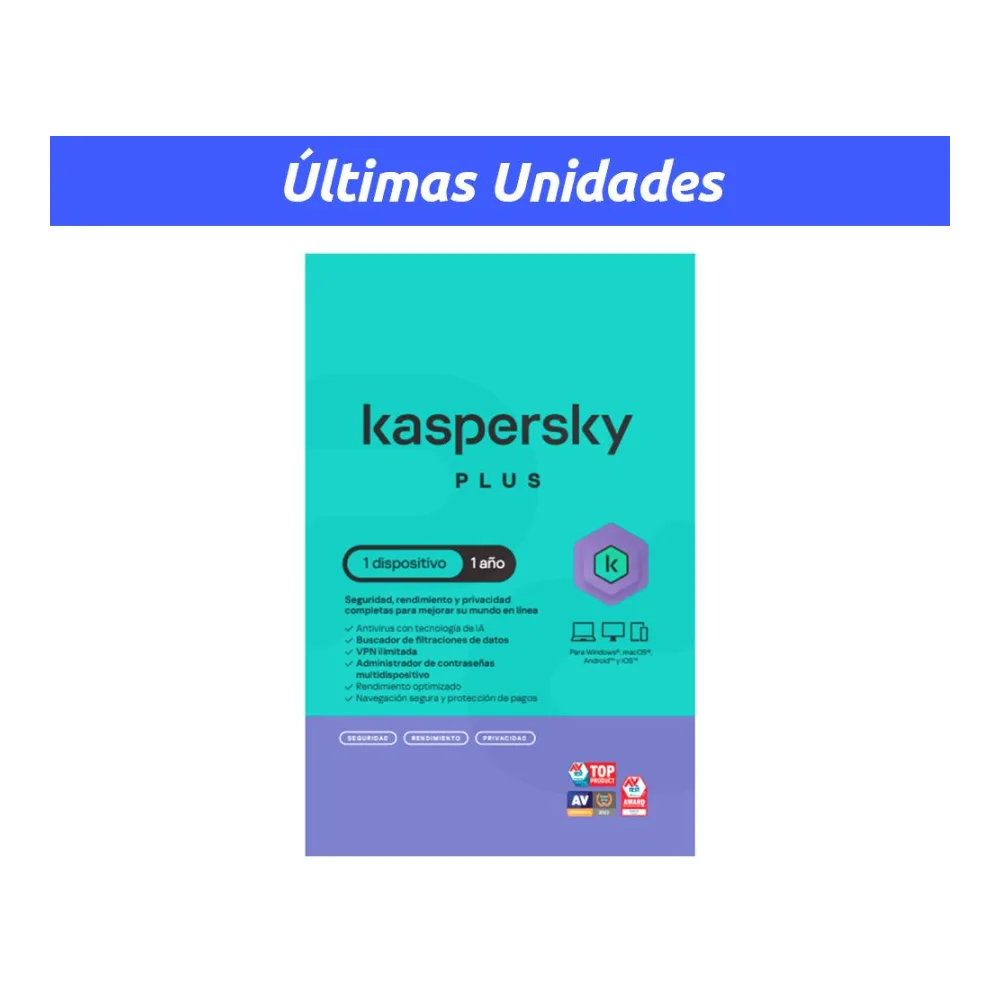 Antivirus Plus 1 Dispositivo 1 Año Vpn Kaspersky