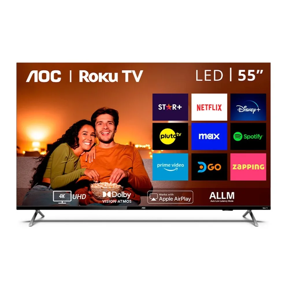Aoc Roku Tv 55” Uhd 4K Smart Tv 55U6125