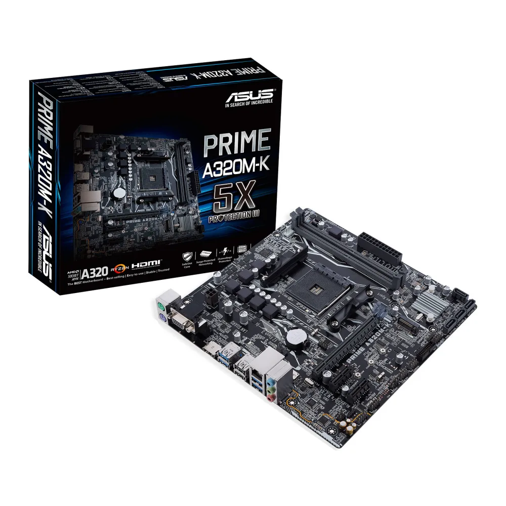 Asus Tarjeta Madre Amd AM4 Uatx con Iluminación Led Prime A320M K