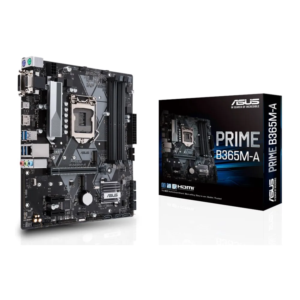 Asus Tarjeta Madre Prime B365M-A Intel LGA-1151 Matx con Encabezado Aura 90MB10N0-M0EAY0