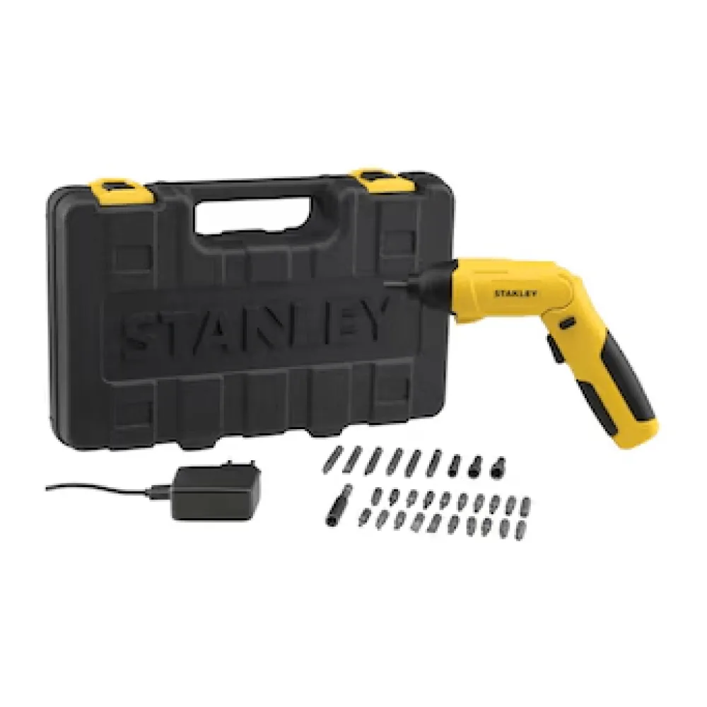 Atornillador Inalambrico Stanley 4.0V Incluye Bateria de 1.5AH, Cargador y Maleta Plastica Mas Accesorios