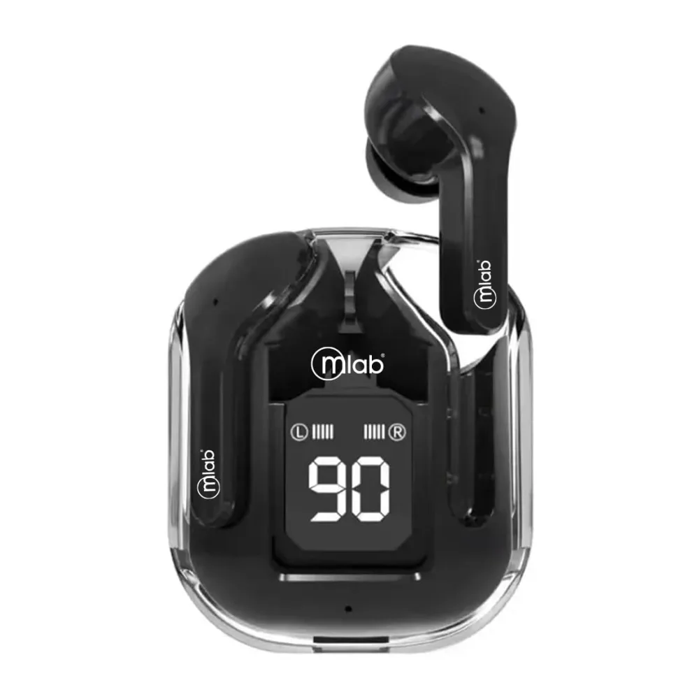 Audifono Tws Glass Crystal Silicon Case Black Mlab