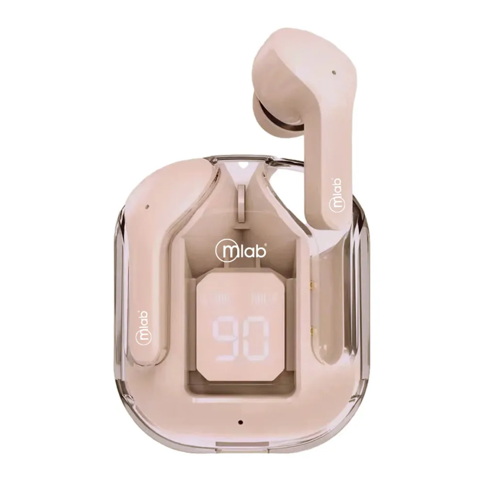 Audifono Tws Glass Crystal Silicon Case Pink Mlab