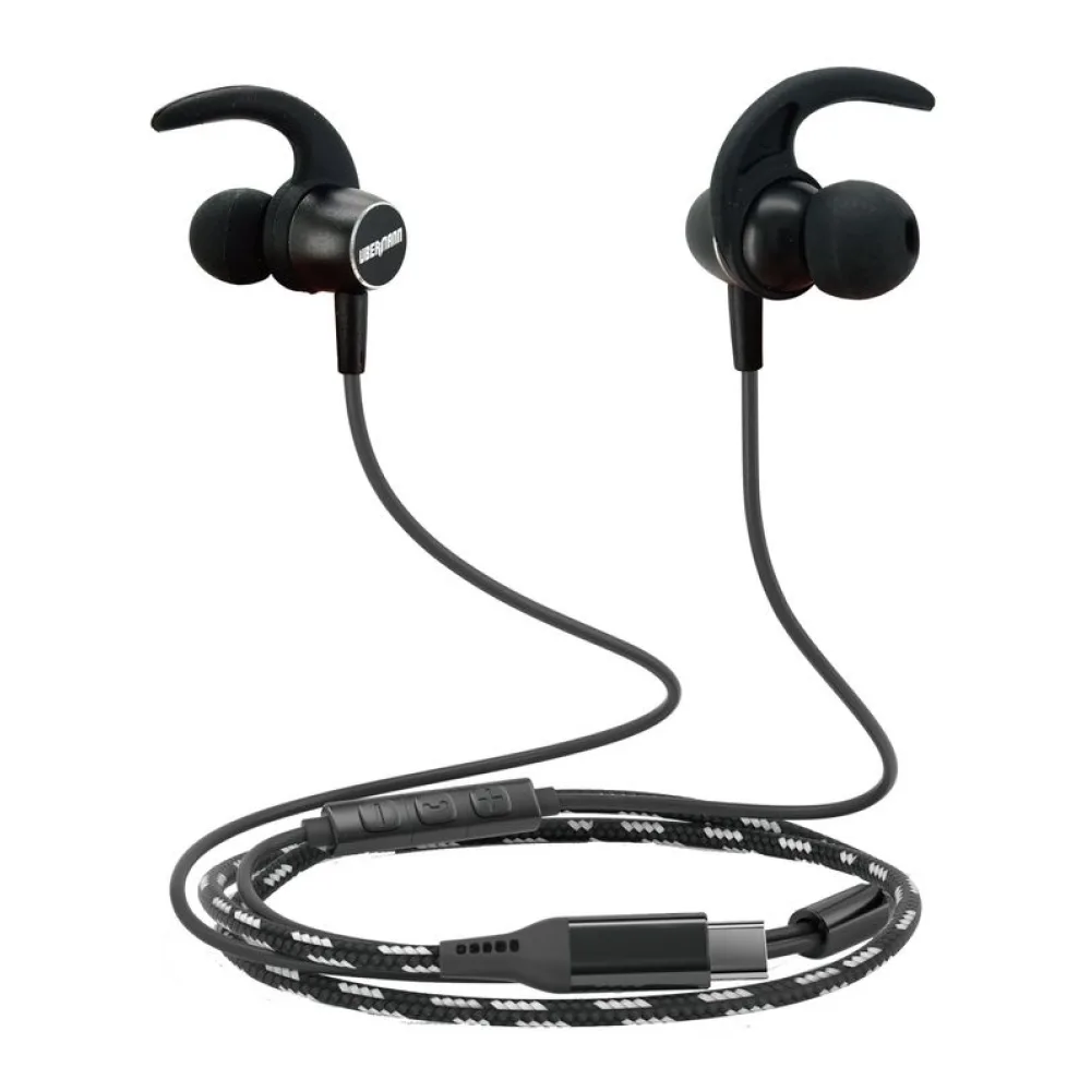 Audífonos Alámbricos Tipo C Hecho con Kevlar 1.2 Mts IP20 Ubermann