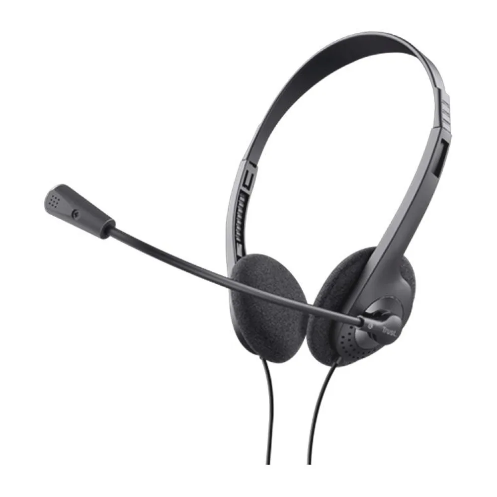 Audífonos Callcenter 3.5RMM Estéreo Ultraligeros con Micrófono Flexible Negro Trust