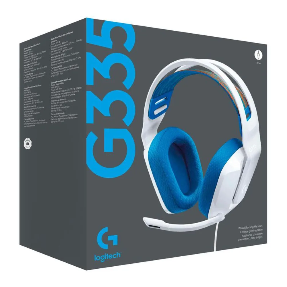 Audífonos Headset Gamer G335 Blanco Logitech