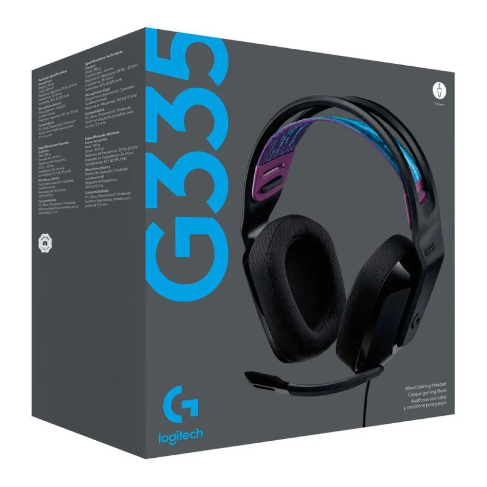 Audífonos Headset Gamer G335 Negro Logitech