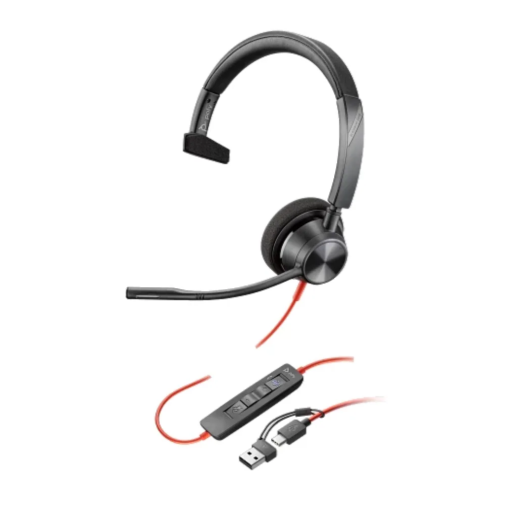Auriculares Monoaurales Usb-c Poly Blackwire 3310 con Certificación Microsoftteams