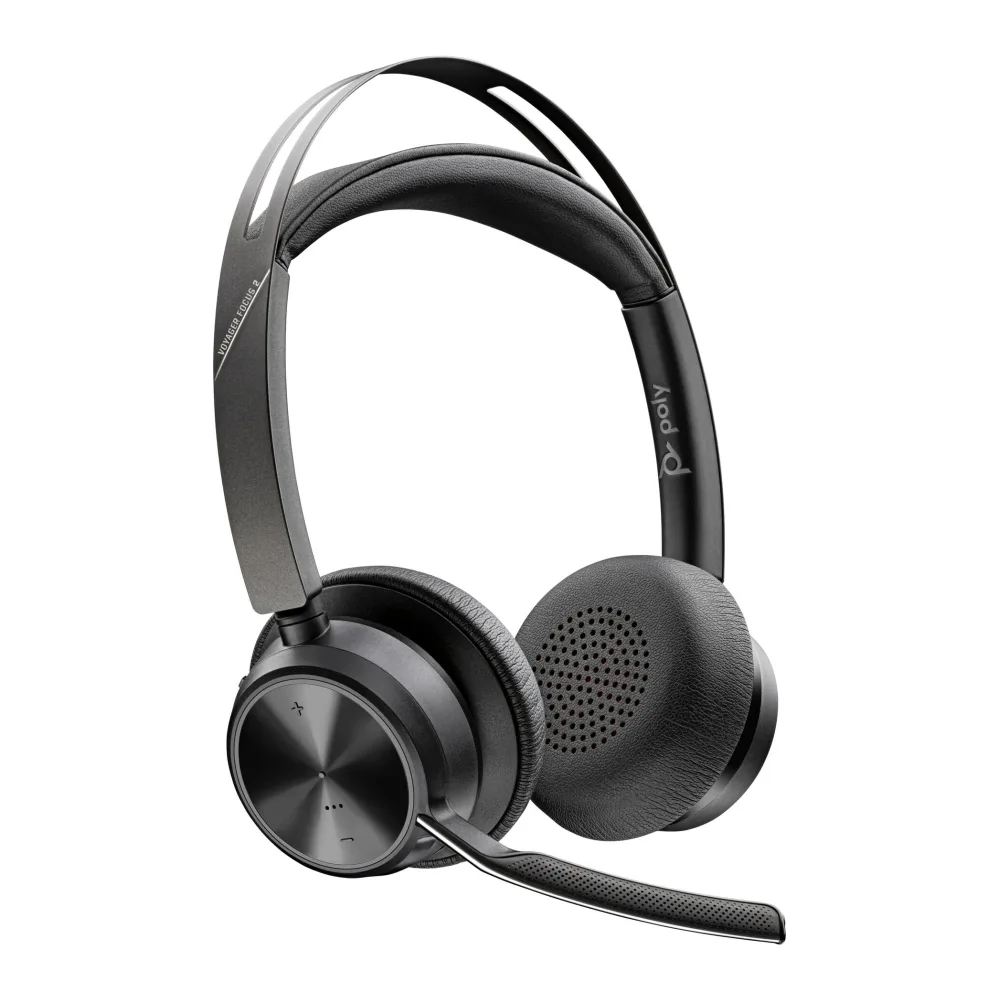 Auriculares Poly Voyager Focus 2 Certificados por Microsoft Teams con Soporte de Carga Usb-a