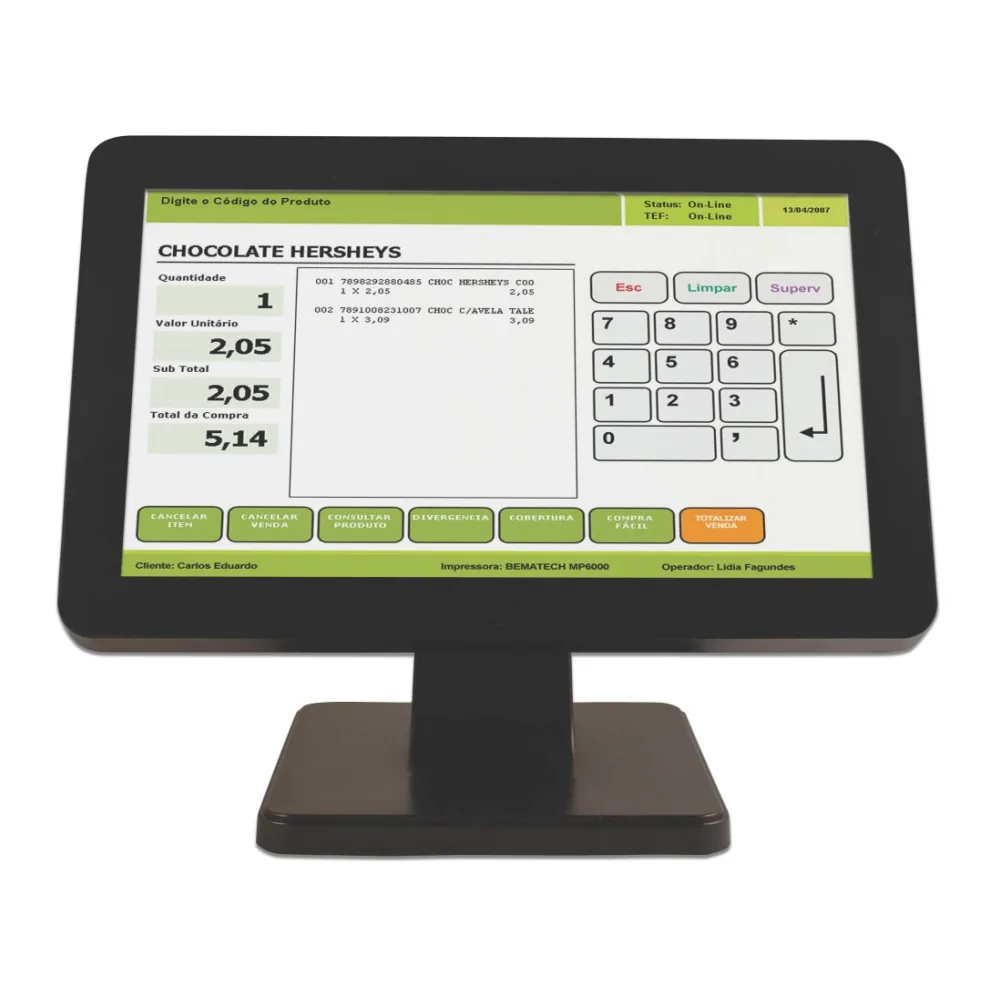 Bematech Monitor Touchscreen 15.6 Pulgadas 1366 X 768 Vga Usb LE1015W