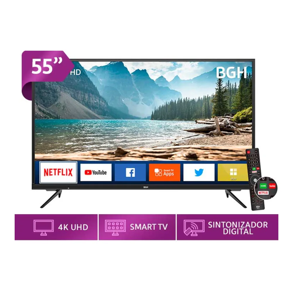Bgh Televisor 55 Pulgadas Smart Tv Uhd 4K B5520UK6IC