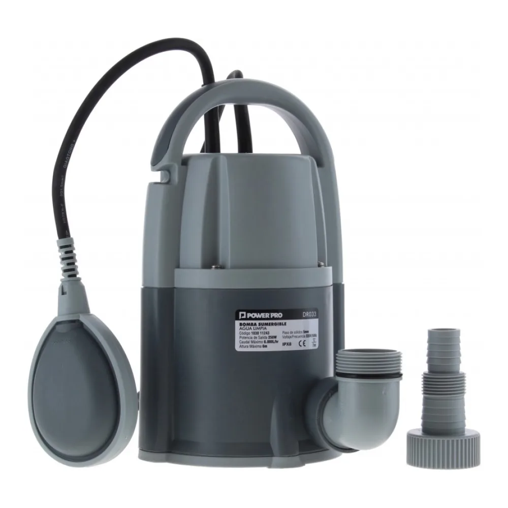 Bomba de Agua Sumergible Power Pro DR075 Aguas Limpias 0,75HP