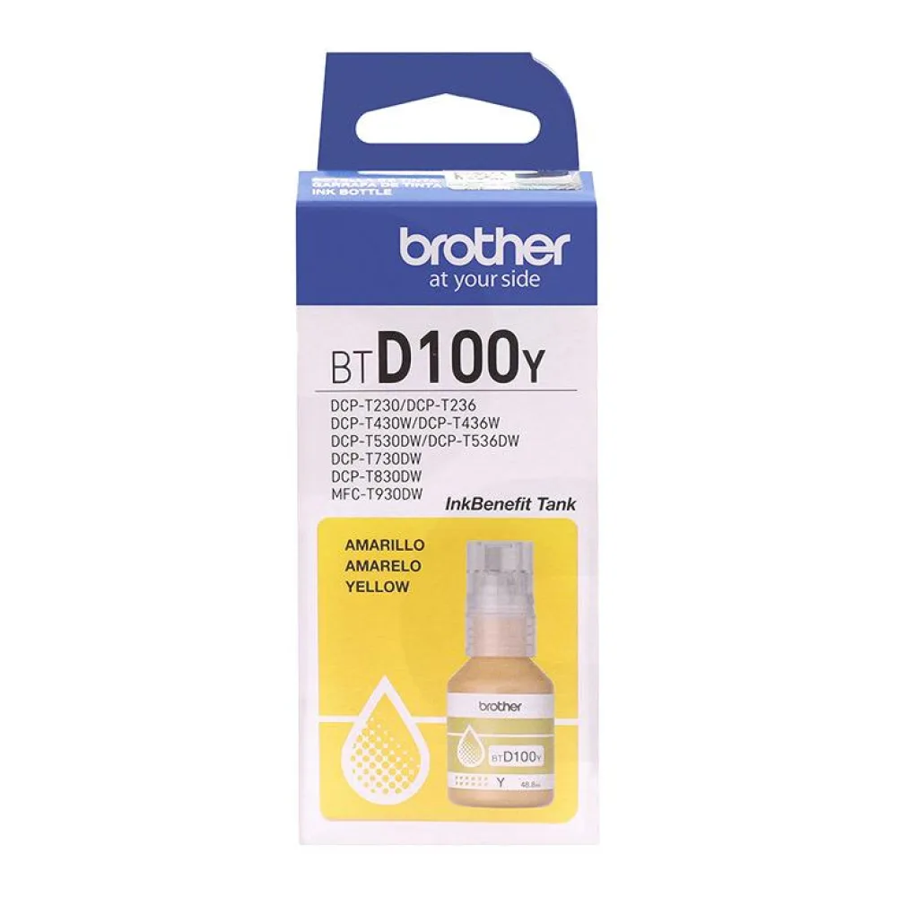 Botella de Tinta Original Brother BTD100Y Amarillo