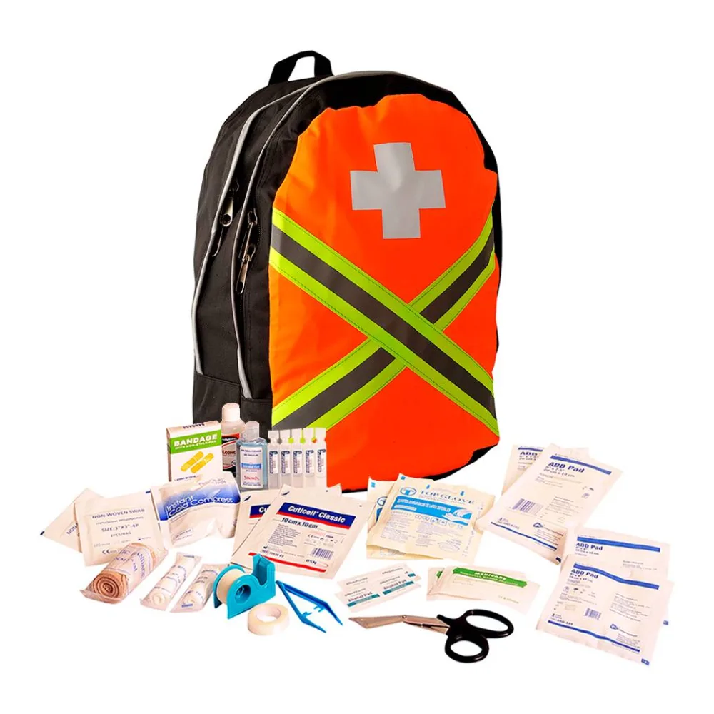 Botiquin Mochila Naranja C/cruz