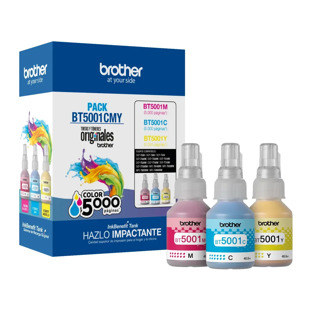 Brother BT50013PKMEX Pack 3 Tintas Cmy Originales