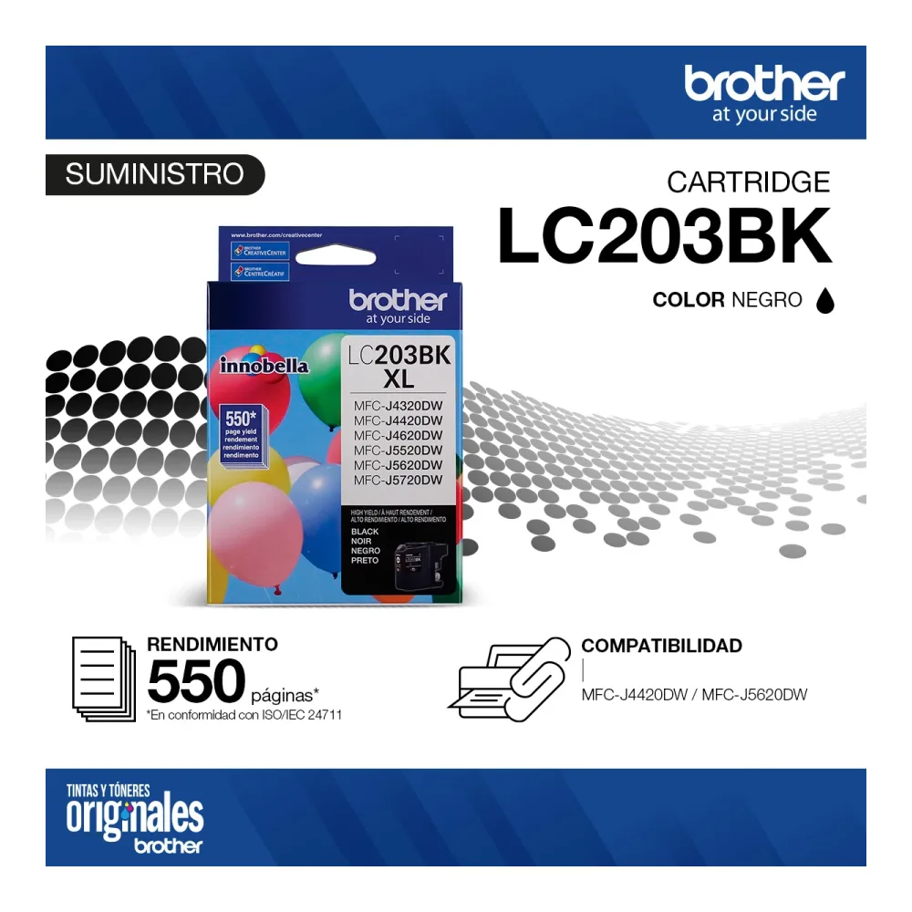Brother Cartridge LC-203BK Negro MFCJ4420-5620