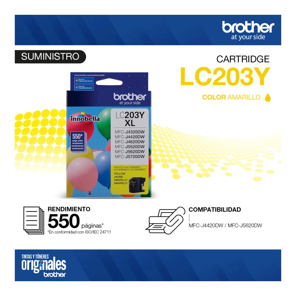 Brother Cartridge LC-203Y Amarillo MFCJ4420-5620