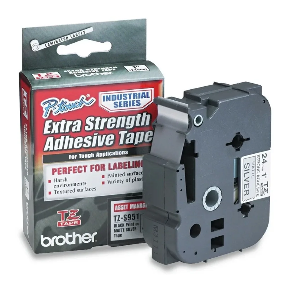 Brother Cinta Laminada TZE-S951 Negro Sobre Plata