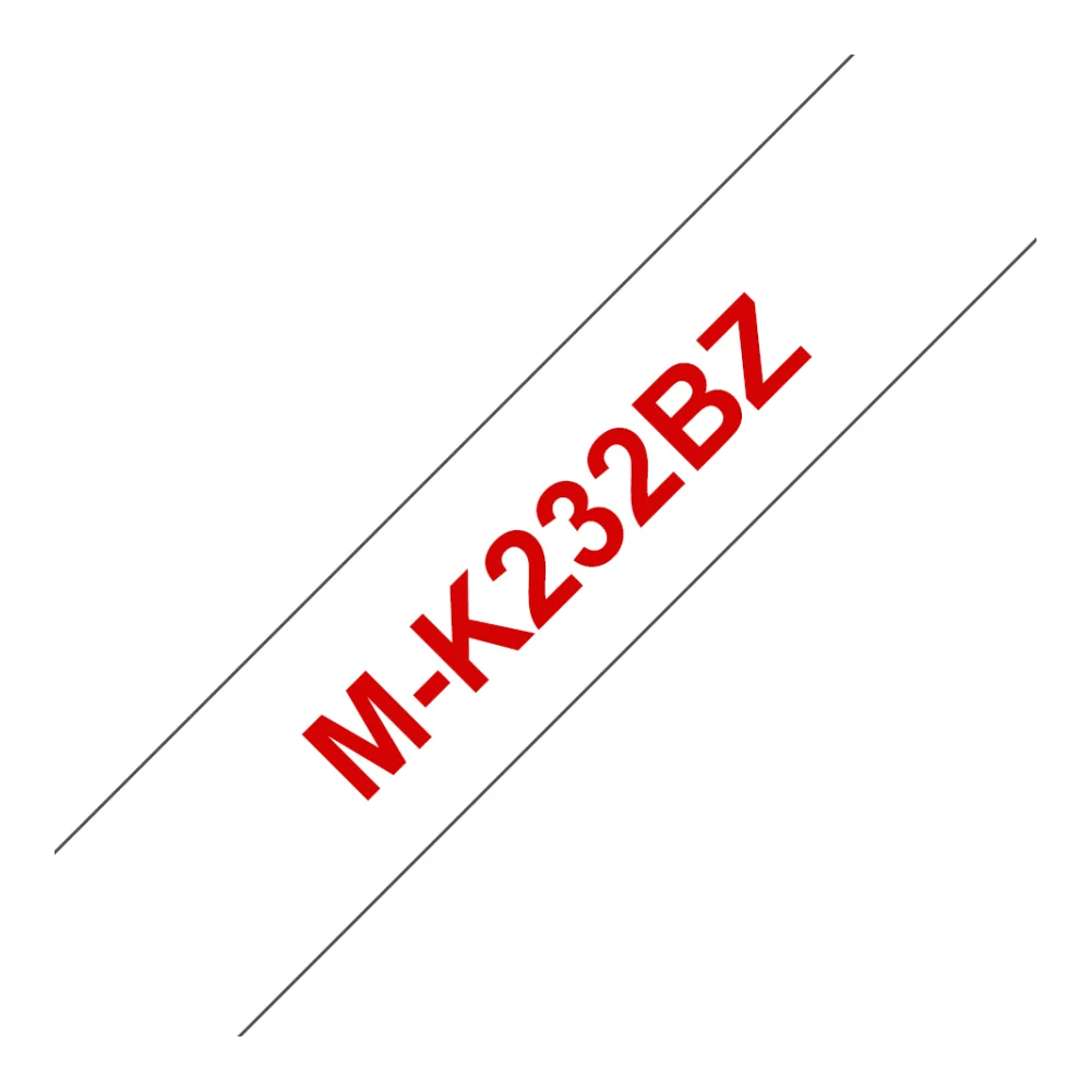 Brother Cinta Rotuladora Texto Rojo Sobre Fondo Blanco MK232BZ