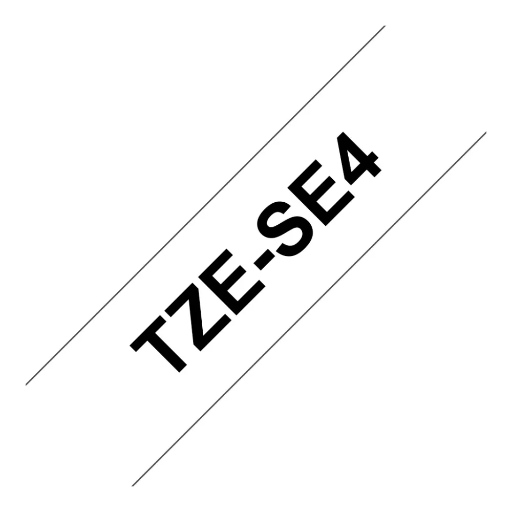 Brother Cinta TZESE4 Negro Sobre Blanco 18MM X 8 Mts