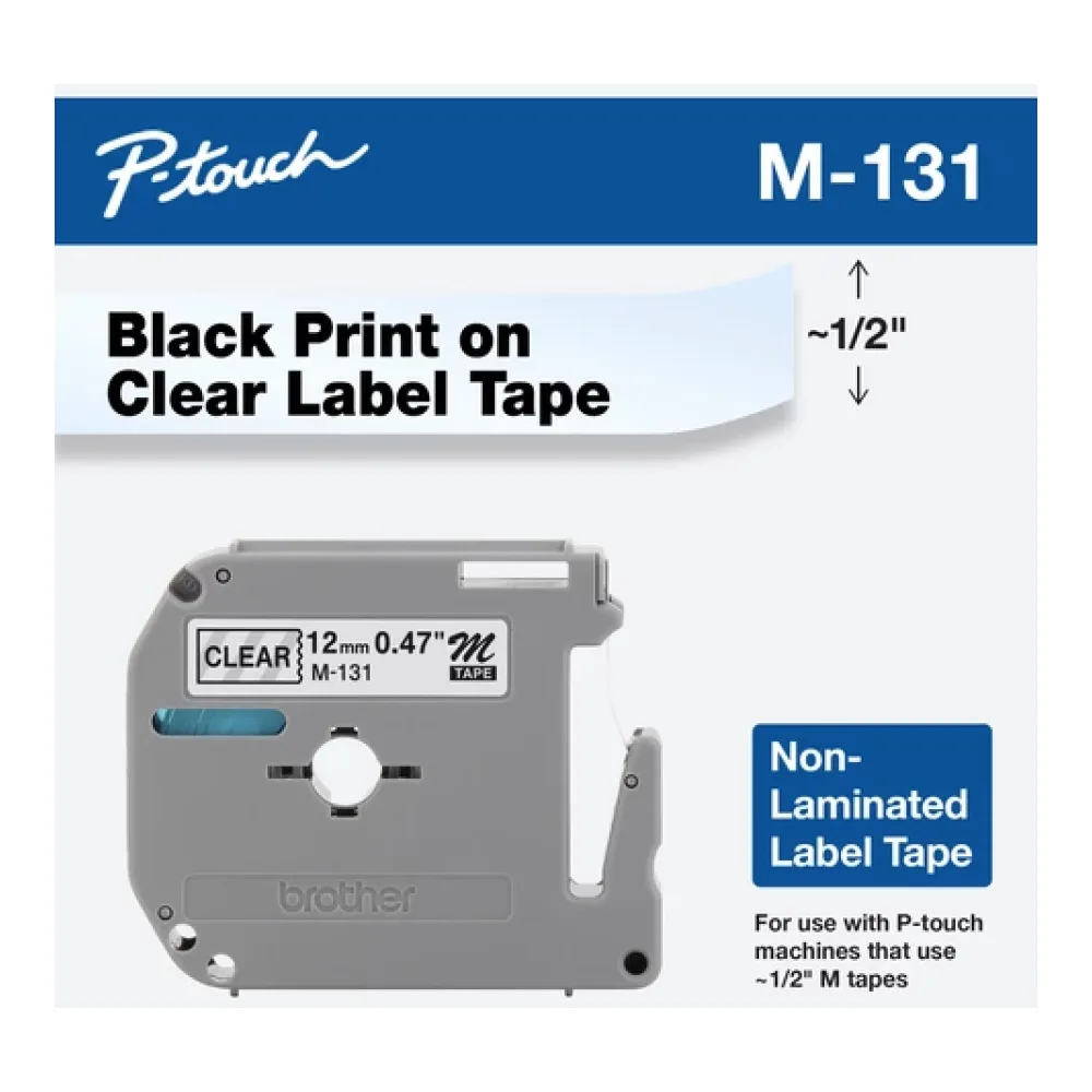 Brother M131 Etiqueta de Impresora Transparente M