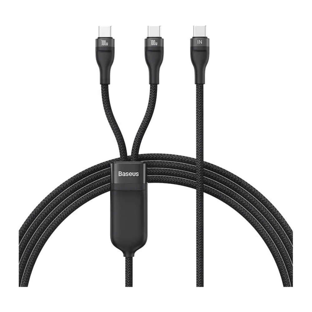 Cable Baseus de Carga Rápida Dual Serie Flash Tipo C a C+c 100 W