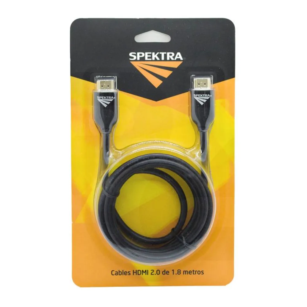 Cable Hdmi 2.0 de 1.8 Metros 4K 60HZ - Negro Spektra