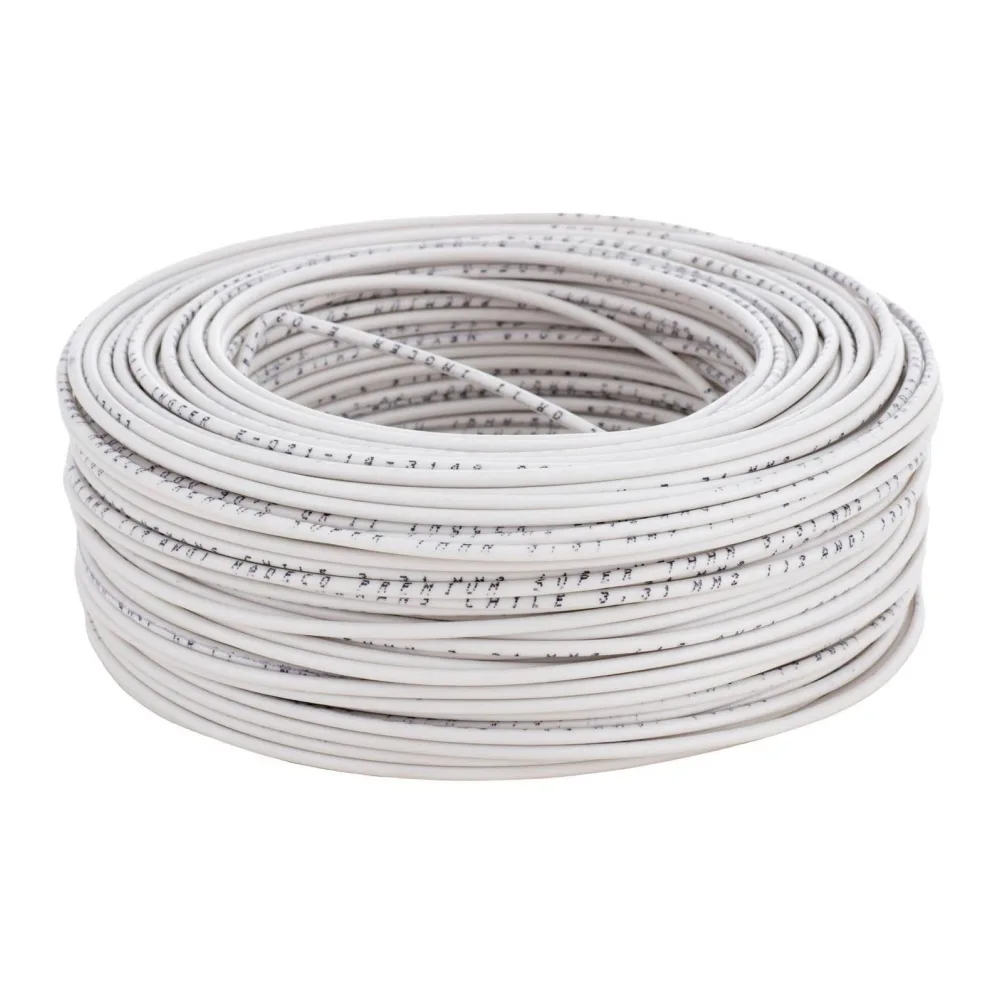 Cable Thhn N° 12 Awg Blanco (2.5MM) Rollo 100 Mt Cosmoplas