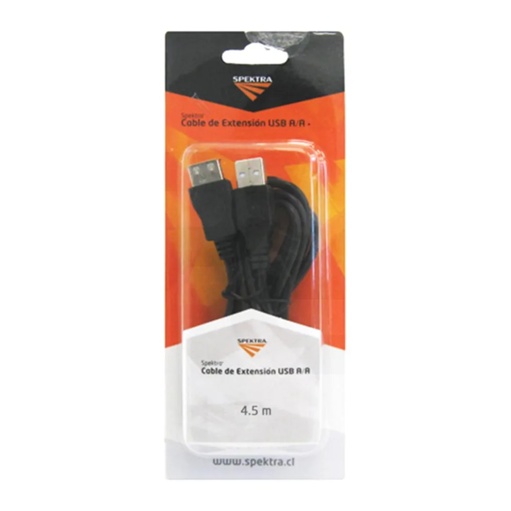 Cable Usb 2.0 A/a 4.5M Extensión Spektra