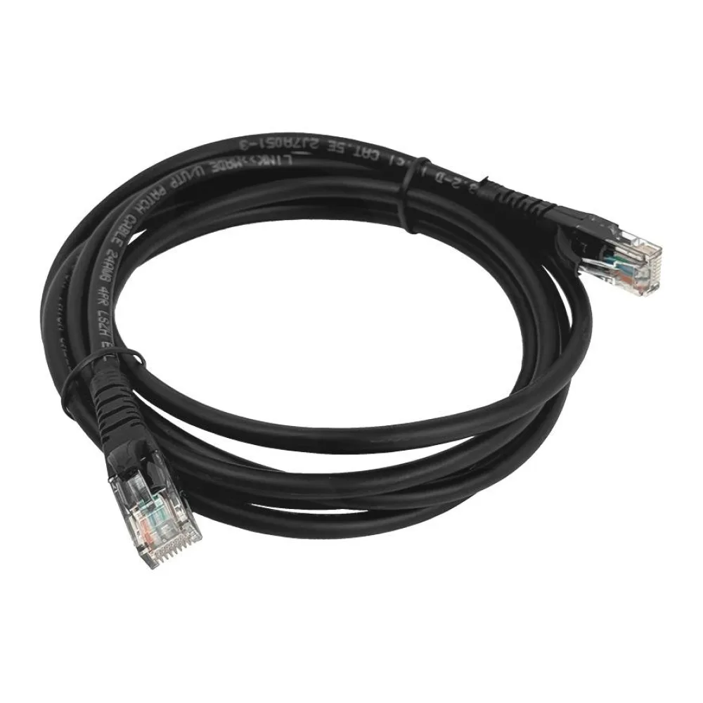 Cable Utp CAT5E + Conectores RJ45 - 2MT Negro Linkmade