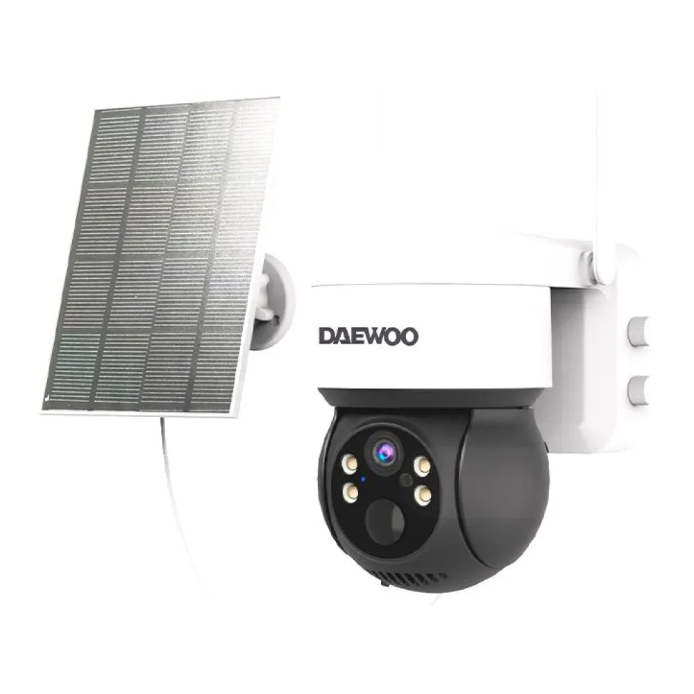 Cámara Seguridad Ip 2K 3MP Wifi Exterior 360° con Batería y Panel Solar de Carga Daewoo