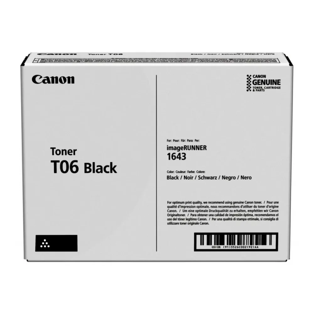 Canon Tóner Original T06 Negro 3526C001 Alto Rendimiento