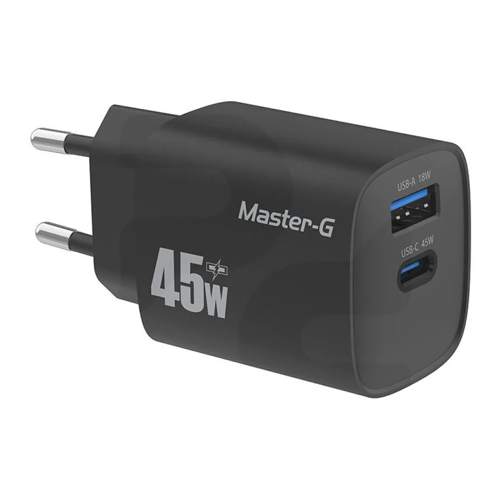 Cargador de Pared 45W Cable INCLUIDO(1XUSB-C 1XUSB-A) Master G