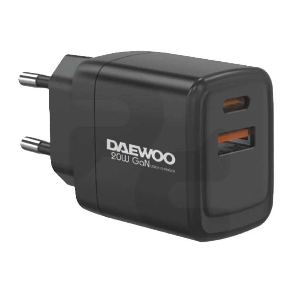 Cargador de Pared Daewoo Tipo C 20W A+c Negro