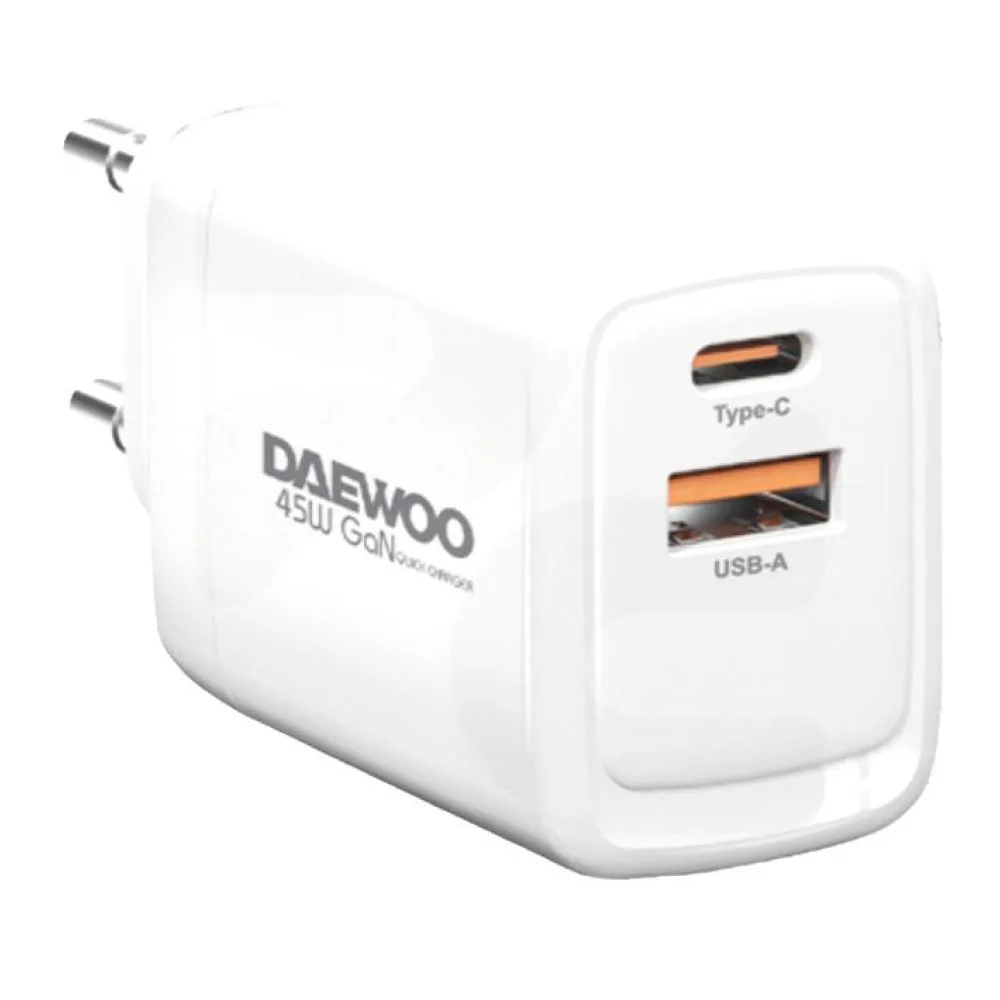 Cargador de Pared Daewoo Tipo C 45W A+c Blanco
