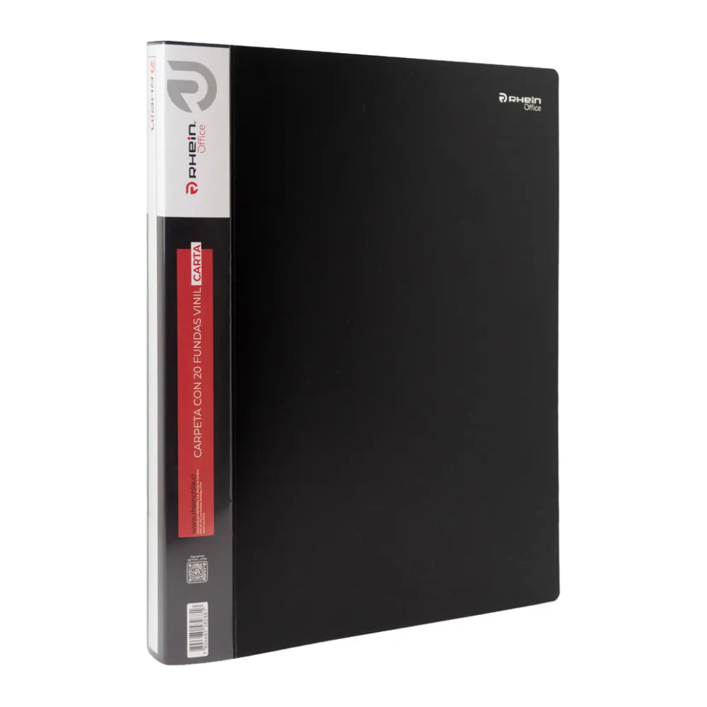 Carpeta con Fundas A4 20 Fundas Vinil Negro Rhein