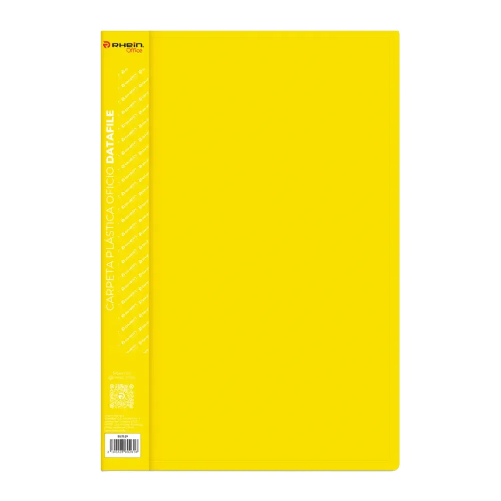 Carpeta Plastica con Gusano Oficio Datafile Amarilla Rhein