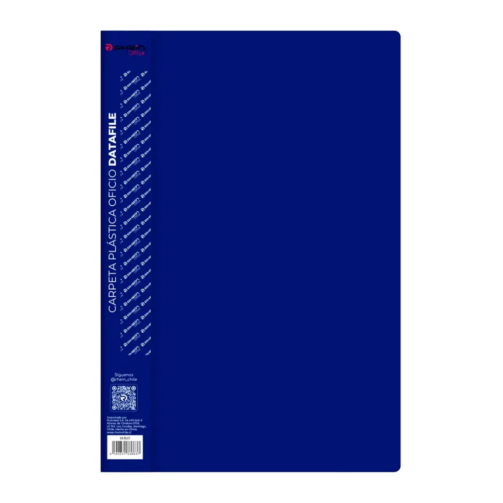 Carpeta Plastica con Gusano Oficio Datafile Azul Rhein