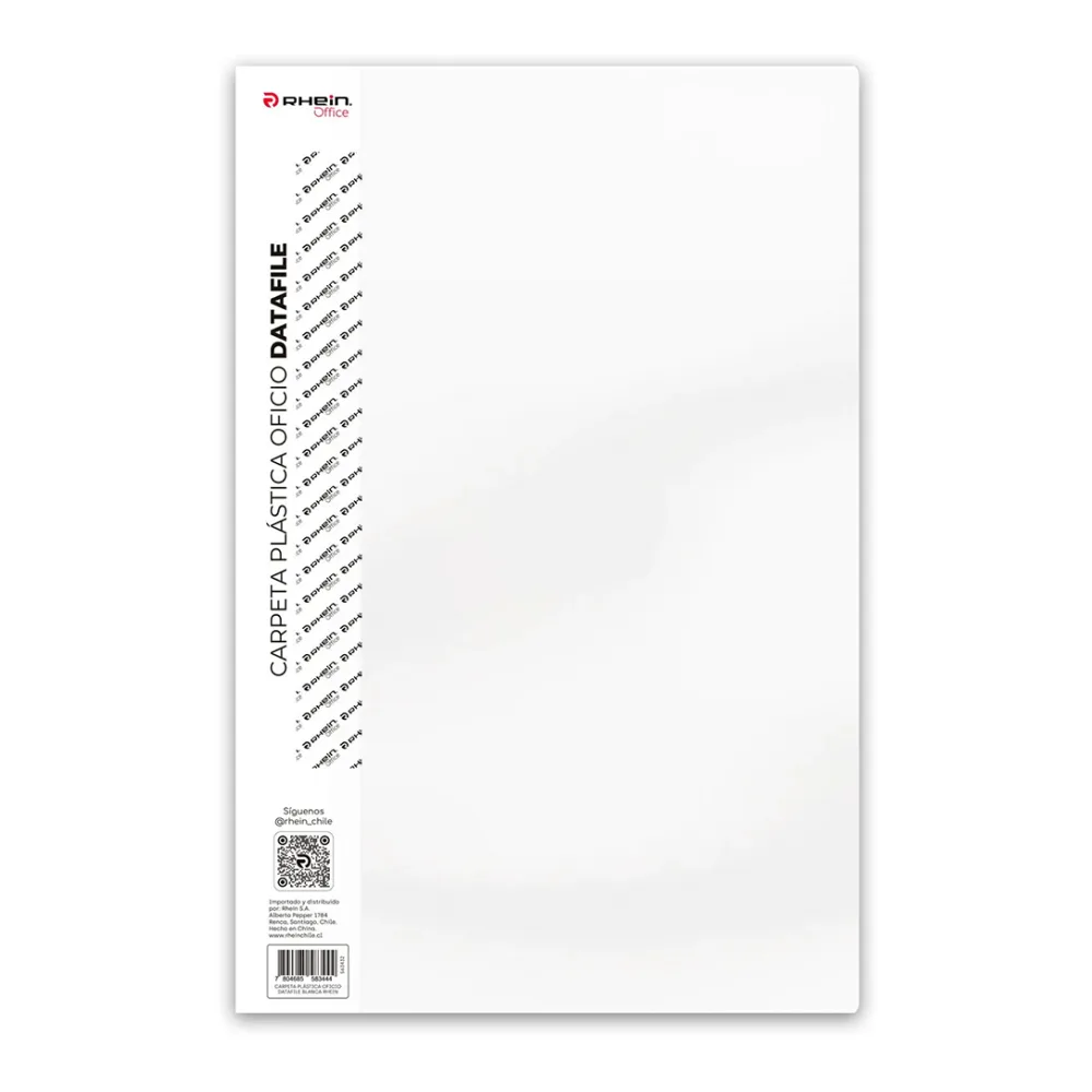 Carpeta Plastica con Gusano Oficio Datafile Blanca Rhein