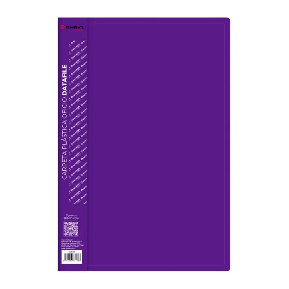Carpeta Plastica con Gusano Oficio Datafile Morada Rhein