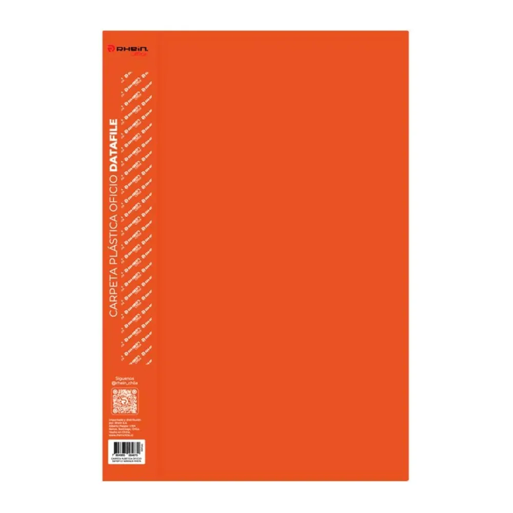 Carpeta Plastica con Gusano Oficio Datafile Naranja Rhein