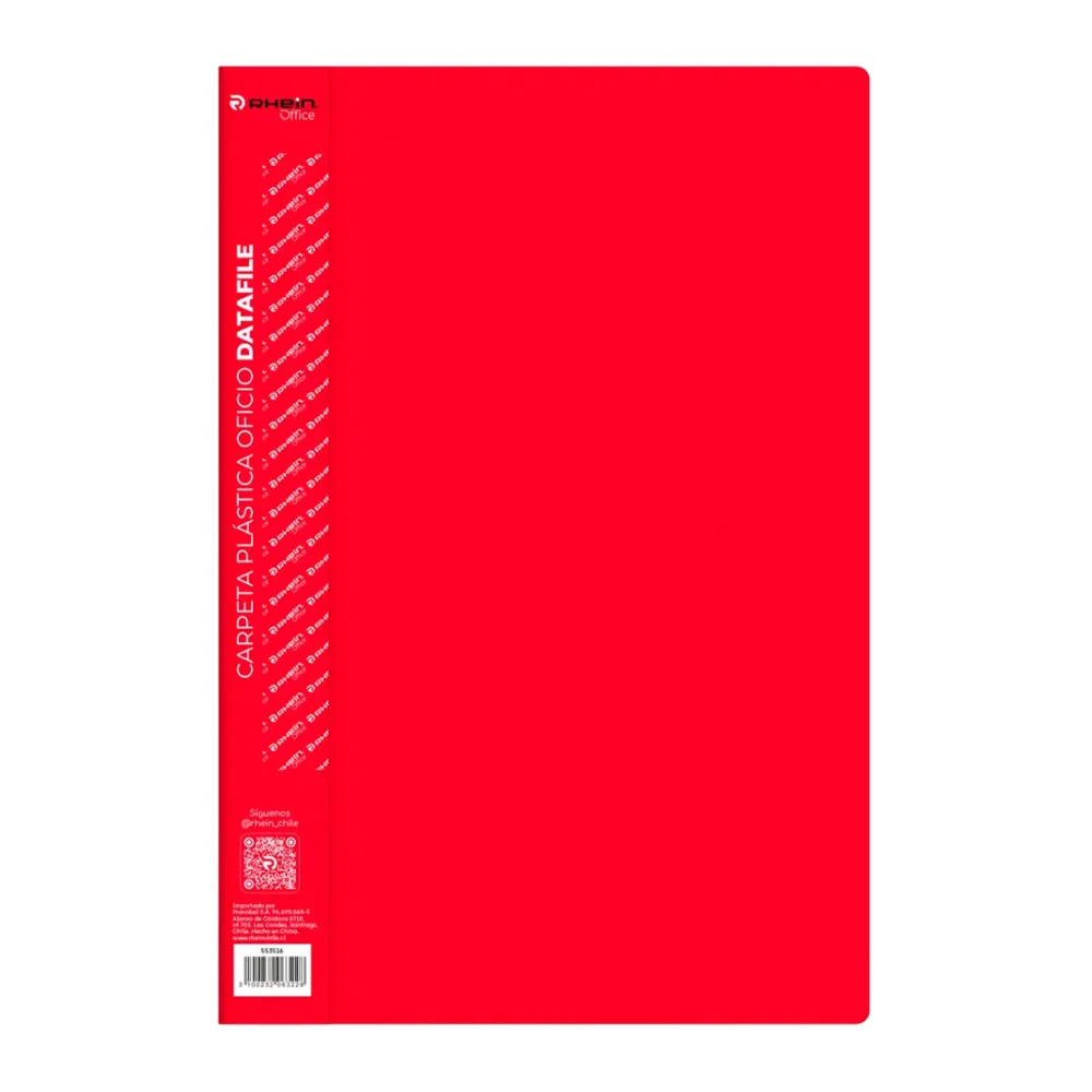 Carpeta Plastica con Gusano Oficio Datafile Roja Rhein