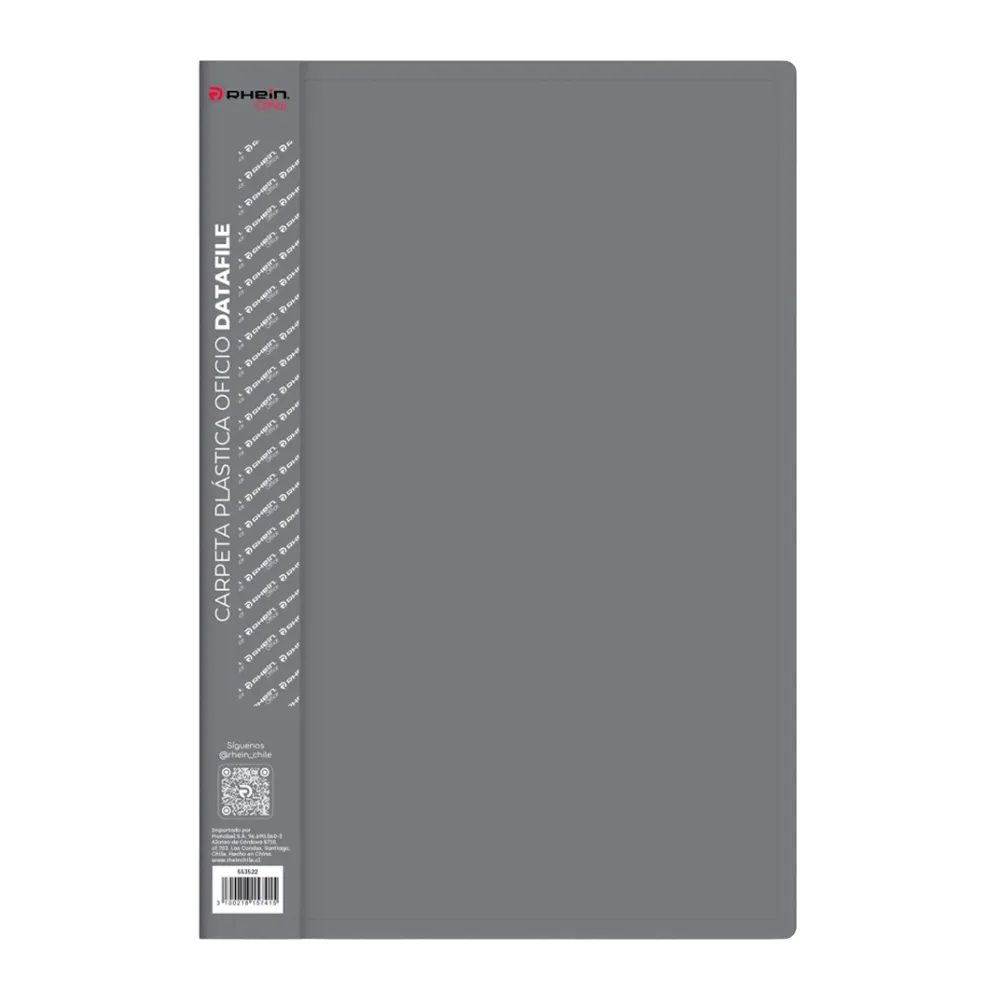 Carpeta Plástica Oficio Datafile Gris Rhein