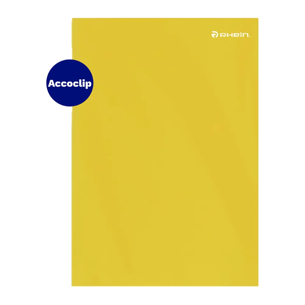 Carpeta Plastificada con Accoclip Oficio Amarillo Rhein