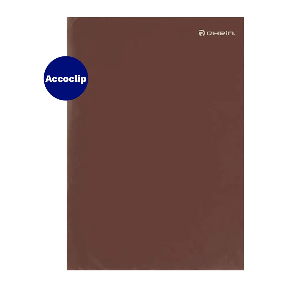 Carpeta Plastificada con Accoclip Oficio Cafe Rhein