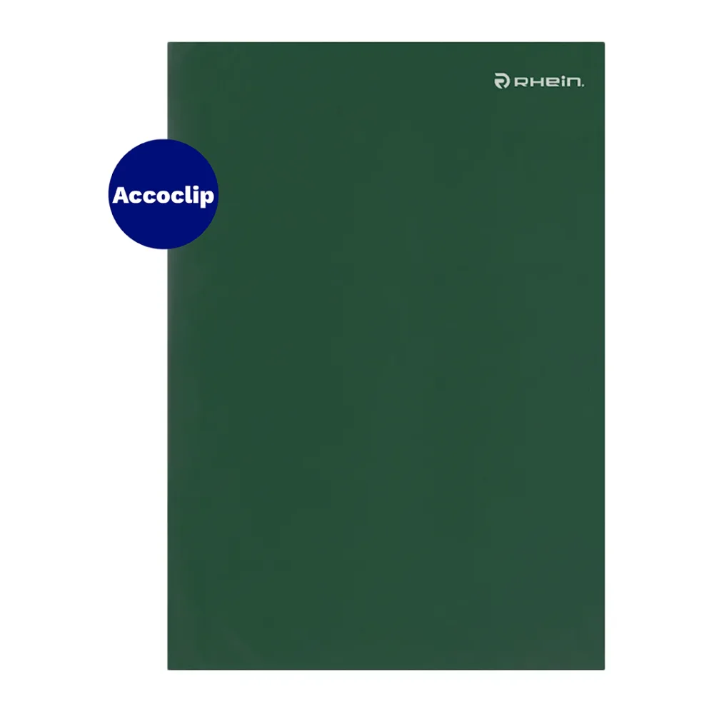 Carpeta Plastificada con Accoclip Oficio Verde Rhein